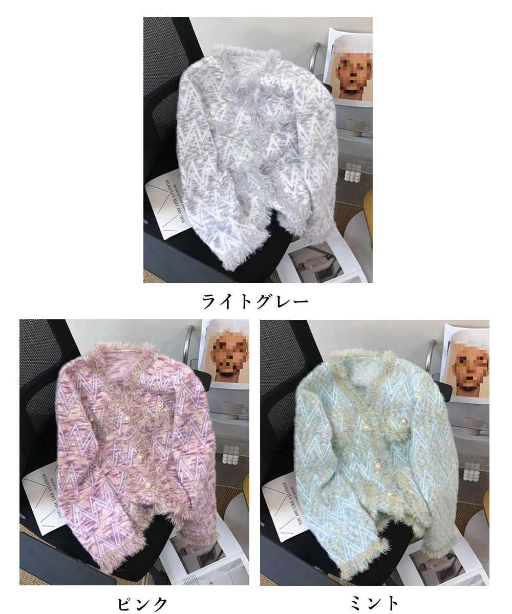 ラメツイード風ジャケット韓国風レディース