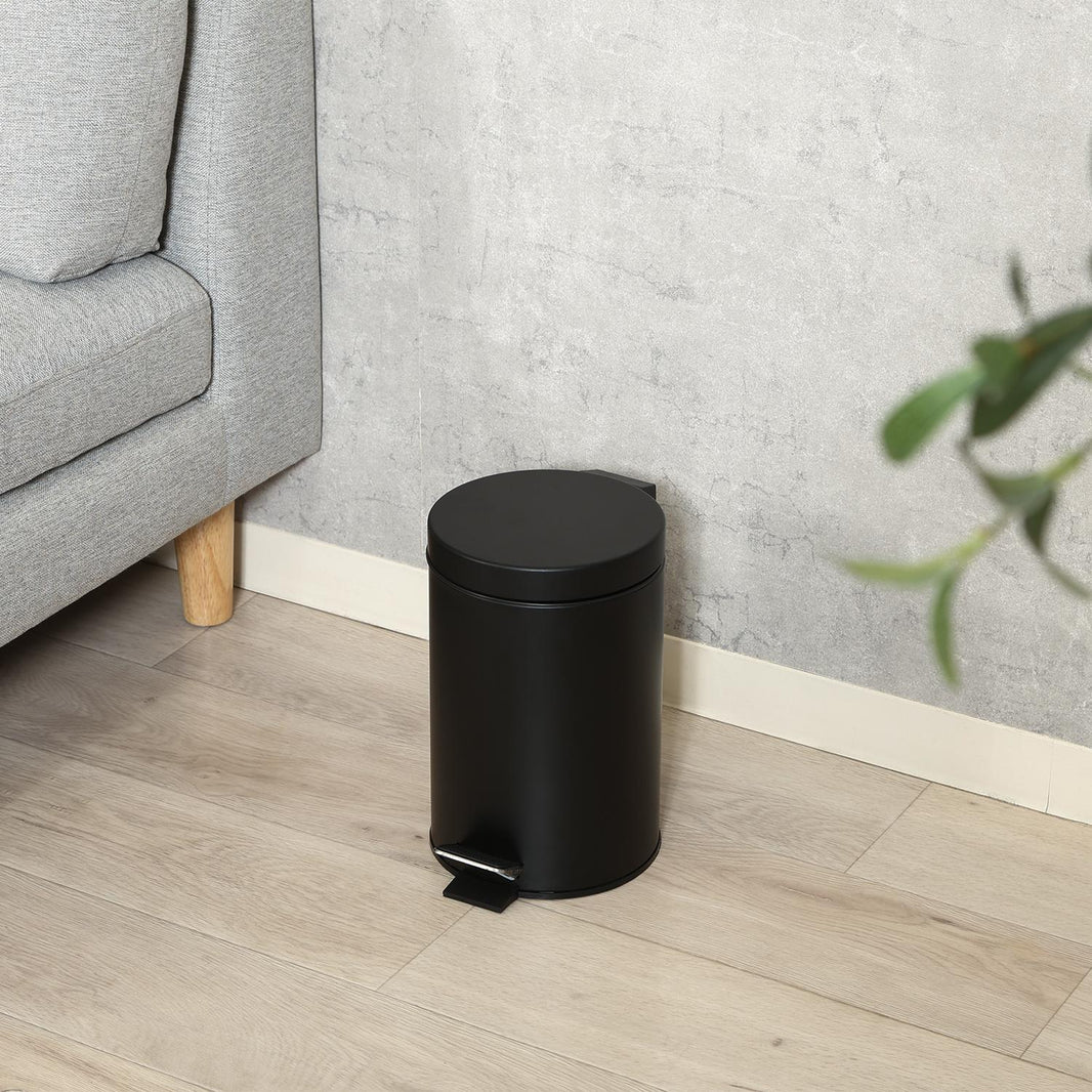 【選べる3サイズ】ステップダストボックス 3L 5L 12L ペダル式 静音 蓋付き ゴミ箱 ステンレス おしゃれ 消臭 コンパクト 丸洗い キッチン リビング