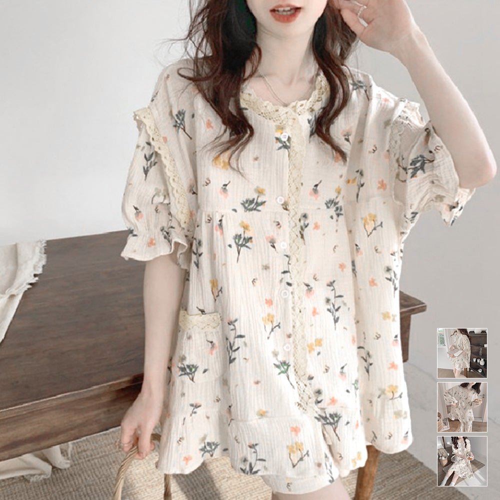 セットアップルームウェア 花柄ワンピース - ENOA（エノア）公式｜韓国ファッション通販