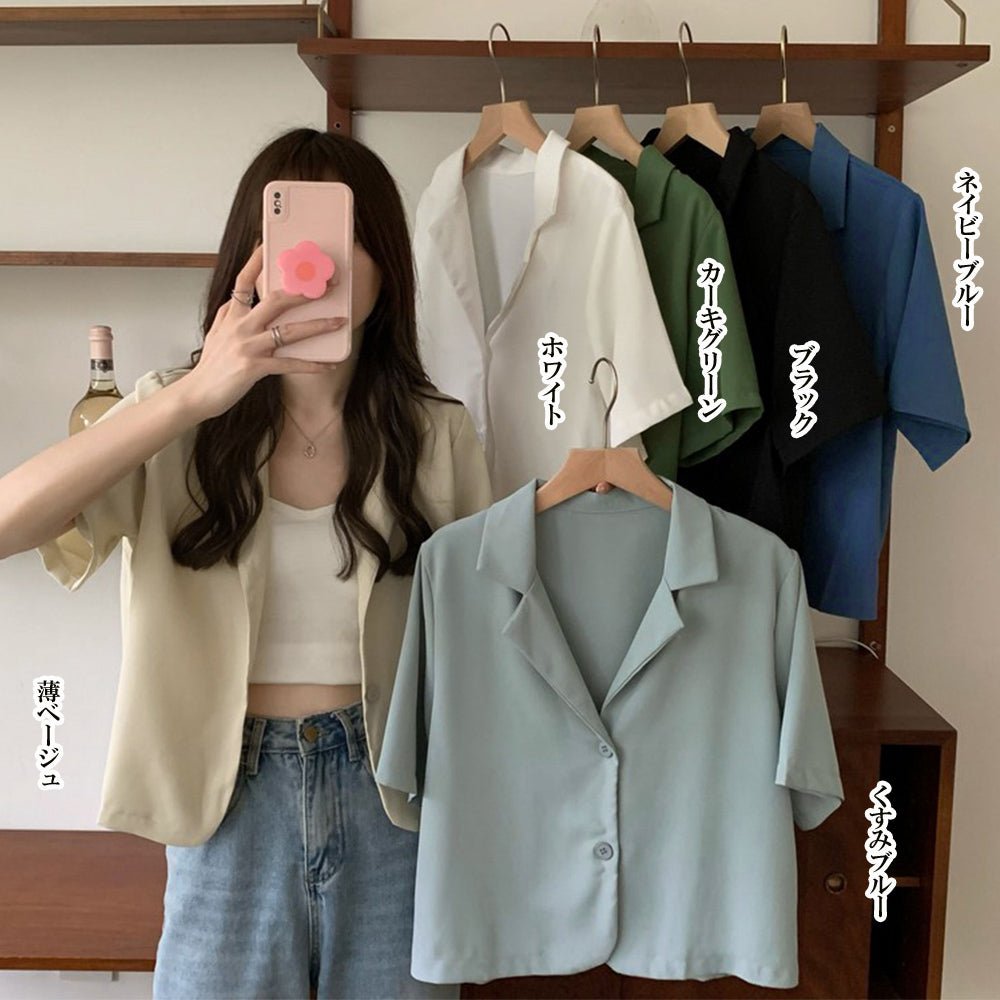 ベーシッククロップド丈半袖ジャケット - ENOA（エノア）公式｜韓国ファッション通販