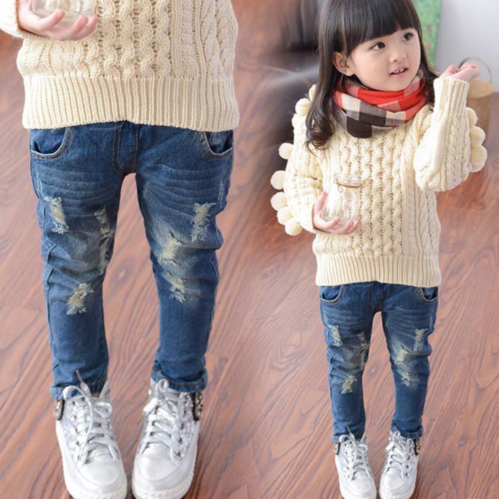 キッズ ダメージデニムパンツ 長ズボン - ENOA（エノア）公式｜韓国ファッション通販