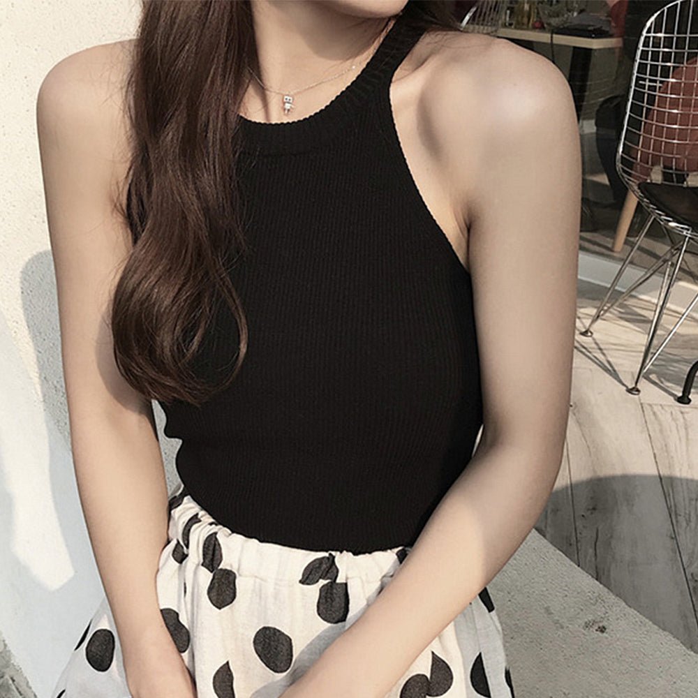 ホルターネック リブキャミソール 無地 - ENOA（エノア）公式｜韓国ファッション通販