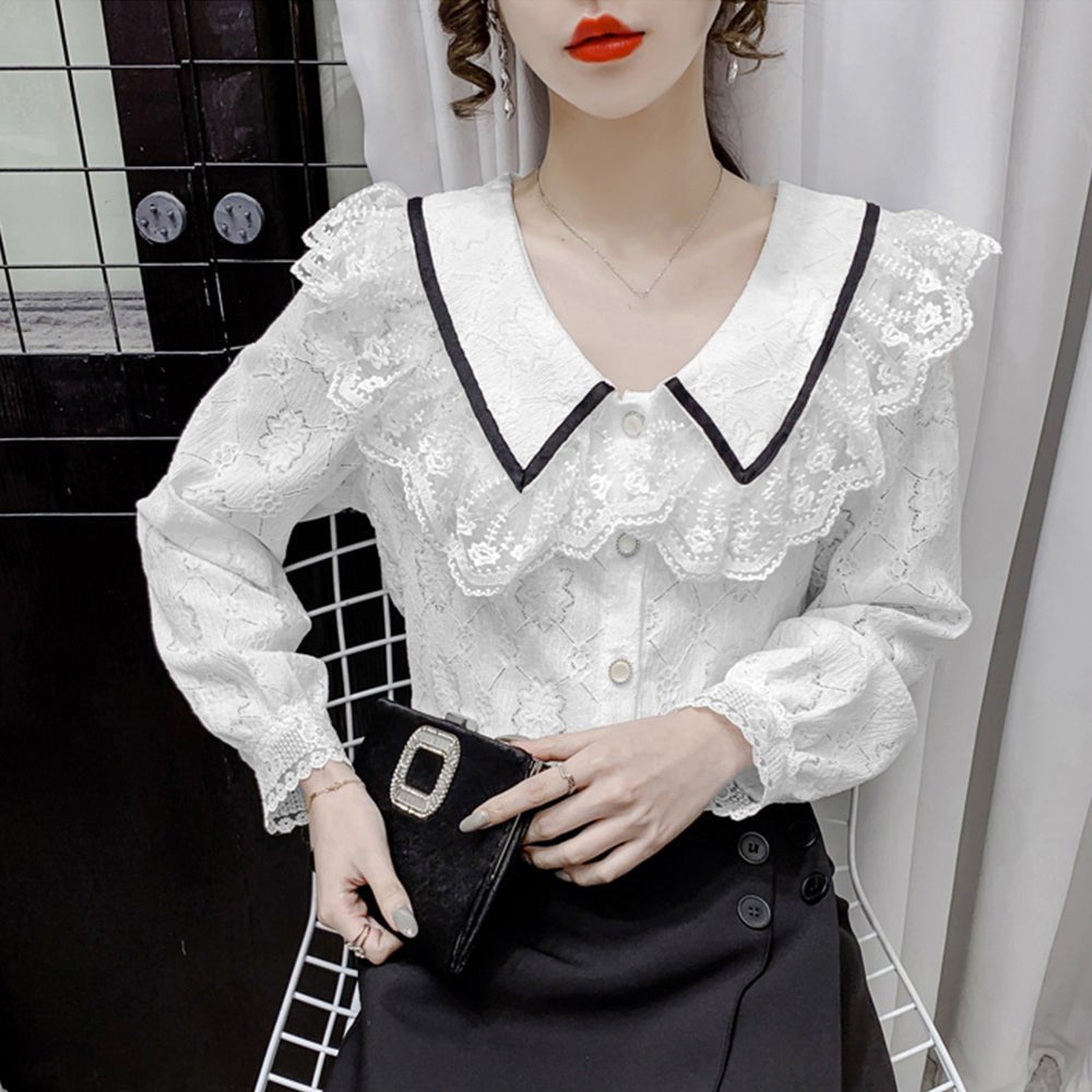 フォーマル シャツブラウス レース襟付き - ENOA（エノア）公式｜韓国ファッション通販