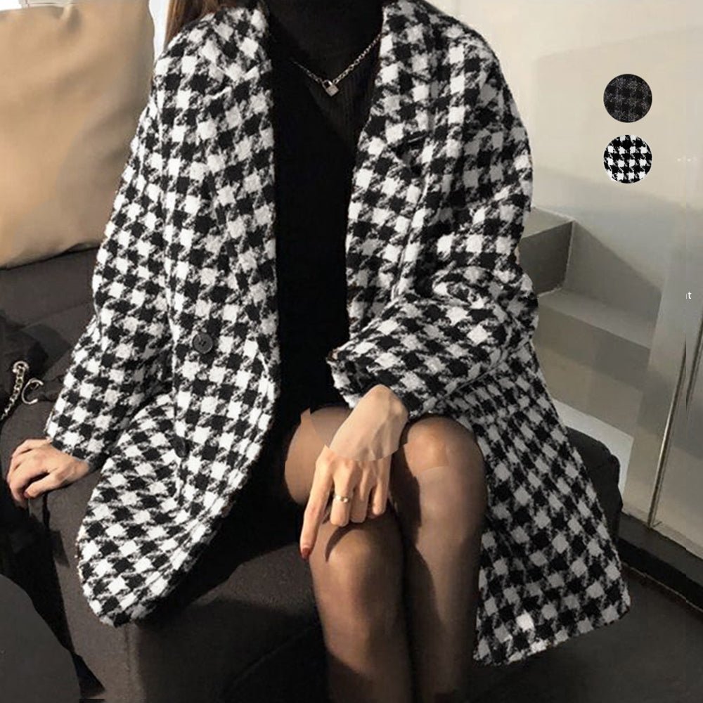 千鳥格子柄 ジャケット 中綿コート 秋冬 - ENOA（エノア）公式｜韓国ファッション通販