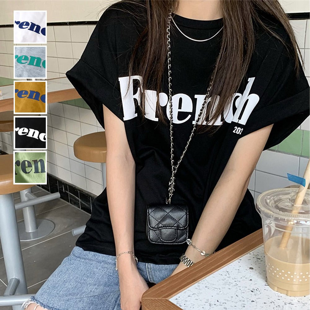 フレンチスリーブ 英字ロゴTシャツ 韓国 - ENOA（エノア）公式｜韓国ファッション通販