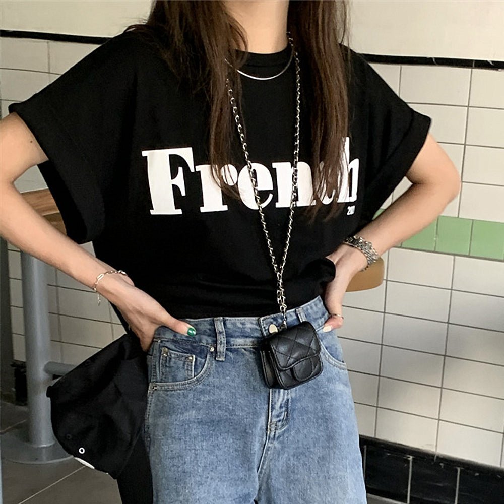 フレンチスリーブ 英字ロゴTシャツ 韓国 - ENOA（エノア）公式｜韓国ファッション通販